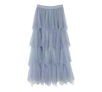 Tüllrock Lang Unregelmäßiger Ballett Midi Rock Damen Kostüme Tanzen Mesh Swing Midirock Für Alltag, Vintage Tüll Fancy Dress A-Linie Unterrock Elegant High Low Layered Puffy Fee Tutu Röcke Tütü