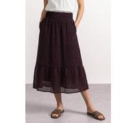 Tüllrock STREET ONE, Damen, Gr. 42, lila (rustic rouge), Stoff, Obermaterial: 100% Polyester. Futter: 100% Modal, comfort fit wadenlang, Röcke, in Midi-Länge (20051102-42) rustic rouge
