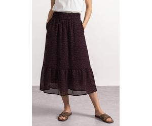 Tüllrock STREET ONE, Damen, Gr. 42, lila (rustic rouge), Stoff, Obermaterial: 100% Polyester. Futter: 100% Modal, comfort fit wadenlang, Röcke, in Midi-Länge, Topseller (20051102-42) rustic rouge
