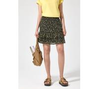 Street One Studio Frauen Knielanger Chiffon-Rock mit Print in Blau, Gr: 36