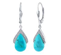 Türkis-Ohrringe aus Sterlingsilber Devecia mit Brilliance Zirconia
