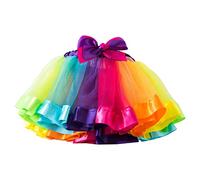 TüTü Damen - Damen Bonbonfarbe mehrfarbiger Rock Stützhalbkörper Puff Petticoat bunter Tutu Rock aus Tüll