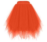 Tütü Rock Damen Lang Tüllrock Ballett 50er Jahre Tanzrock Vintage Midi Röcke Damen Tutu Unregelmäßig Petticoat Unterrock Tüll Mit Gummibund Midirock Frauen Elegant Faschingskostüme Damenrock