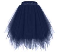 Tütü Rock Damen Lang Tüllrock Ballett 50er Jahre Tanzrock Vintage Midi Röcke Damen Tutu Unregelmäßig Petticoat Unterrock Tüll Mit Gummibund Midirock Frauen Elegant Faschingskostüme Damenrock