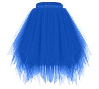 Tütü Rock Damen Lang Tüllrock Ballett 50er Jahre Tanzrock Vintage Midi Röcke Damen Tutu Unregelmäßig Petticoat Unterrock Tüll Mit Gummibund Midirock Frauen Elegant Faschingskostüme Damenrock