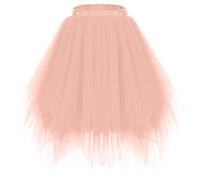 Tütü Rock Damen Lang Tüllrock Ballett 50er Jahre Tanzrock Vintage Midi Röcke Damen Tutu Unregelmäßig Petticoat Unterrock Tüll Mit Gummibund Midirock Frauen Elegant Faschingskostüme Damenrock