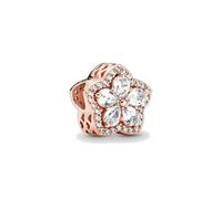 TUITA 1 Stücke Feine Rose Gold Weiß Rosa Clip Dasiy Ozean Sommer Charms Fit Original Versilbert Armband Für Frauen Schmuck