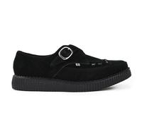 TUK Pointed Creeper Plateau-Schuhe aus schwarzem Wildleder mit Monk-Schnalle - A8139 EU 37