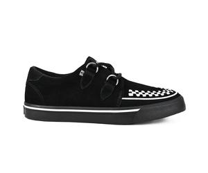 TUK Pointed Creeper Sneaker Schwarz-Weiß Wildleder Plateau-Schuhe - A9182 US 39