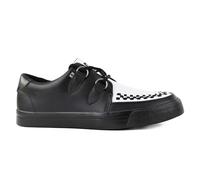 TUK Pointed Creeper Sneaker, schwarz-weiße Plateau-Schuhe aus Leder - A9180 EU46