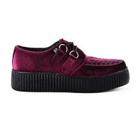 TUK Viva High Creeper Burgunderrote Samt-Plateau-Schnürschuhe im Gothic-Stil - AV6802 EU44