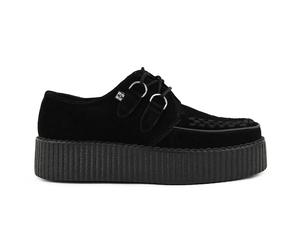 TUK Viva High Creeper Schwarze Wildleder-Plateau-Schnürschuhe im Gothic-Stil - AV6802 EU 38