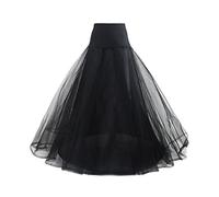 TUKA Reifrock Unterrock Elastisch 1 Ring mit Spitze, One-Size für Gr. 32 r. 42, Petticoat Vintage Retro Crinoline für Ballkleid Wedding Kleid Brautkleid Abendkleid, Schwarz, TKB0019 Black