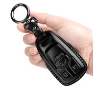 Tukellen Schutzhülle für Audi-Schlüsselanhänger aus echtem Leder mit Schlüsselanhänger, Leder-Schlüsselhülle, kompatibel mit Audi A4 Q7 Q5 TT A3 A6 SQ5 R8 S5 Smart Key-Schwarz