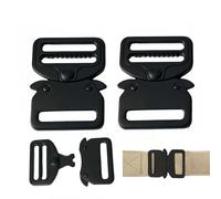 TUKEVA 2 Stück Steckverschluss Klickverschluss aus Metall Schnellverschluss Steckschnalle 25 mm Schnallen und Verschlüsse für Paracord Armband,Rucksack,Schlüsselanhänger,DIY Zubehör (Schwarz, 25mm)