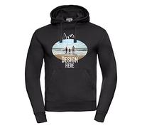 TULLUN Unisex Männer Frauen Personalisiert mit Ihrem eigenen Design Foto Text Individuell bedrucktes Kapuzen-Sweatshirt - Schwarz - XXL - Ihr eigenes Design und Text