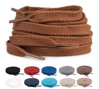 TULMERO 2 Paare Schnürsenkel Braunbär 100% Baumwolle - Sneaker Schnuersenkel Flach, 8 mm Breite Flat Sneaker Shoelace, Ersatz Schuhbänder für Turnschuhe Länge 75 cm