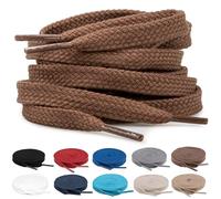 TULMERO 2 Paare Schnürsenkel Dunkelbraun 100% Baumwolle - Sneaker Schnuersenkel Flach, 8 mm Breite Flat Sneaker Shoelace, Ersatz Schuhbänder für Turnschuhe Länge 75 cm