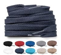 TULMERO 2 Paare Schnürsenkel Graphit 100% Baumwolle - Sneaker Schnuersenkel Flach, 8 mm Breite Flat Sneaker Shoelace, Ersatz Schuhbänder für Turnschuhe Länge 150 cm