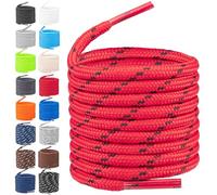 TULMERO Schnürsenkel Wanderschuhe 2 Paare Rot/Schwarz 120cm Rund - Reißfeste Schuhbänder - Strapazierfähiges Polyester Shoe laces - Ø4mm