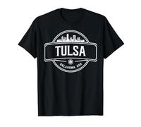 Tulsa, Oklahoma, USA, Städtereisen, Städtebau Preisgünstiges Grafik-T-Shirt, Herren, Schwarz, XL