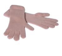 Tumelo Handschuhe Kaschmir Damen, lange edle 100% Cashmere Handschuhe, warme Strickhandschuhe - Camel