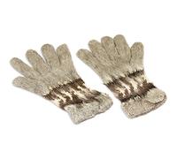 Tumia LAC 100% Alpaka Handschuhe - Handgefertigt in Bolivien - Hellgrau