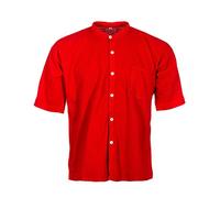 Tumia Lac, kurzärmliges Großvaterhemd, 100% Baumwolle, verschiedenen Farben, ethisch gehandelt Gr. XX-Large, rot