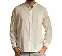 Tumia LAC Sommer Grandad-Hemd aus Baumwolle, ethisch gehandelt, Lange Ärmel - aus Ecuador für Tumi gefertigt - leichtes, kühles Material