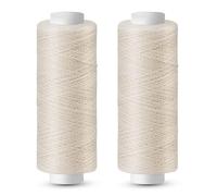 Tundi 2 Stück 200 yards Nähgarn, Beige 402 Polyestergarn für Nähmaschinen, Handnähen und Sticken