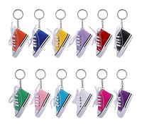 Tunejoy Schlüsselanhänger Mini Segeltuch Sneaker Schuh Schlüsselring Schlüssel Anhänger Geburtstagsfeier Souvenir Geschenk für Freund Und Familie 12 Stück