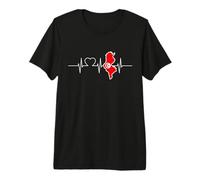 Tunesien Karte mit Herzschlag Vintage Flagge Tunesien Premium T-Shirt