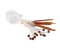 Tunesische Häkelnadel mit Seil, 12 Größen Afghanische Häkelnadeln Set 3,0-10 mm Karbonisierter Bambus Afghan Tunesischen Häkeln Haken Set Teppich Teppich Weben Stricken Nadeln