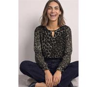 Langarmbluse STREET ONE, Damen, Gr. 40, schwarz, Chiffon, Oberstoff: 100% Polyester. Futter: 100% Modal, unifarben, regular fit normal, Rundhals, elastischer Bund, Blusen, in Unifarbe (28621730-40) sc