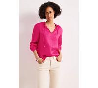 Tunika STREET ONE, Damen, Gr. 40, pink (magenta dream), Web, 100% Leinen, unifarben, klassisch, V-Ausschnitt, eng Bündchen, Tuniken, mit geschlitztem Rundhalsausschnitt (86499513-40) magenta dream