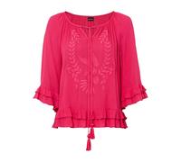 Tunika BONPRIX, Damen, Gr. 50, pinklady, Obermaterial: 100% Viskose, A-Linie, Tuniken, A-Linien-Passform, mit 3/4-Ärmeln, gleichfarbige Stickerei (31976064-50) pinklady