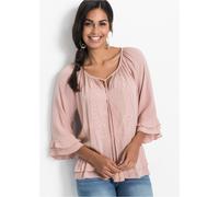 Tunika BONPRIX, Damen, Gr. 38, hellrosa, Obermaterial: 100% Viskose, A-Linie, Tuniken Tunika, A-Linien-Passform, mit 3/4-Ärmeln, gleichfarbige Stickerei (65868510-38)