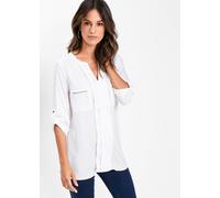 Tunika BONPRIX, Damen, Gr. 40, weiß, Obermaterial: 100% Viskose, figurumspielend, Tuniken, figurumspielende Passform, mit langem Arm, mit eingelegten Falten (56402527-40) weiß