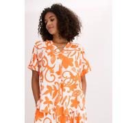 Tunika BONPRIX, Damen, Gr. 48, wollweiß, mango floral, Obermaterial: 100% Viskose, bequem, Tuniken, mit floralem Druck, aus fließender Viskose (64461912-48) wollweiß, mango floral