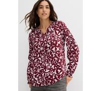 Tunika BONPRIX, Damen, Gr. 50, rot (rubinrot, helllila geblümt), Obermaterial: 100% Viskose, loose fit, Tuniken, luftige Tunikabluse, aus weicher Viskose, Loose Fit, im Casual-Stil (37576509-50) rubin