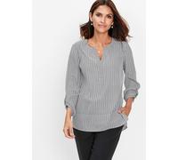 Tunika BONPRIX "Tunika", Damen, Gr. 36, schwarz (schwarz, weiß bedruckt), Obermaterial: 100% Polyester, gerade, Tuniken Tunika, eleganter Stil, gerade Passform, mit V-Ausschnitt, aus Polyester (694813