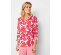 Tunika BONPRIX "Tunikabluse aus fließender Viskose", Damen, Gr. 52, rosa (pinklady, knallrosa, softorange paisley), Obermaterial: 100% Viskose, figurumspielend, Tuniken Tunika, fließende Viskose, figu