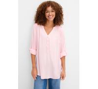 Tunika BONPRIX "Tunikabluse aus softer Viskose", Damen, Gr. 40, rosa (puderrosa), Obermaterial: 100% Viskose, regular fit, Tuniken, Casual Stil, Regular Fit, mit Rundsaum, mit Knopfleiste (43360854-40