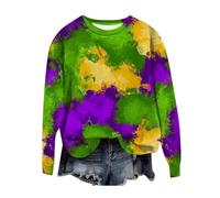 Tunika Damen Elegant Pailletten Oberteil Shirt Festliche Bluse Longshirt Rundhals Lässig T-Shirt Baumwolle Glitzer Tee Tops Leichte Vintage Sommershirt Weich Bequem Langarmshirt pullover damen