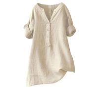 Tunika Damen Langarm Halbarm Bluse Damen Halbarm Bluse Damen Leinen Shirt Damen Sommer Sommerbluse Damen Only Musselin Kleidung Damen Musselin Bluse Damen Oversized Longshirt Damen Sommer
