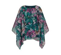 Tunika GOLDNER "Blusenshirt mit Überwurf aus Chiffon", Damen, Gr. 42, grün (smaragd, gemustert), Obermaterial: 100% Polyester PES., Tuniken, Blumenmuster (34633321-42) smaragd, gemustert