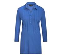 Tunika GOLDNER "Kurzgröße Elegantes Blusenshirt mit Biesen", Damen, Gr. 19, blau (royalblau), Obermaterial: 95% Viskose CV. 5% Elasthan EL., figurumspielend, Tuniken, stretchbequeme Jerseyqualität (38