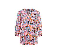 Tunika GOLDNER "Kurzgröße Mit Allover-Print in Tunikaform, 3/4-Ärmeln", Damen, Gr. 22, weiß (weiß, gemustert), Obermaterial: 100% Viskose CV., Tuniken (13233332-22) weiß, gemustert