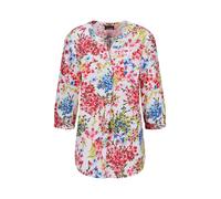 Tunika GOLDNER "Kurzgröße Schlupfbluse mit floralem Muster", Damen, Gr. 21, bunt (bunt, gemustert), Obermaterial: 100% Polyester PES., figurumspielend, Tuniken, Schlitze an der Seitennaht (15251624-21