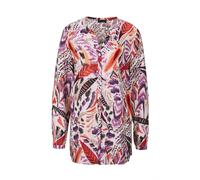 Tunika GOLDNER "Kurzgröße Verlängerte Viskosebluse mit Print", Damen, Gr. 20, bunt (bunt, gemustert), Obermaterial: 100% Viskose CV., normal, normales Bündchen, Tuniken, durchgehende Knopfleiste (6915
